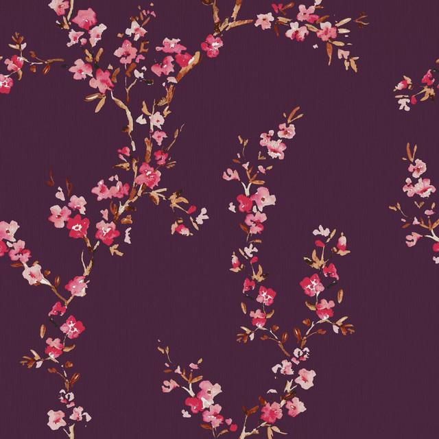 Manchurian Blossoms Plum by RM CoCo Fabric