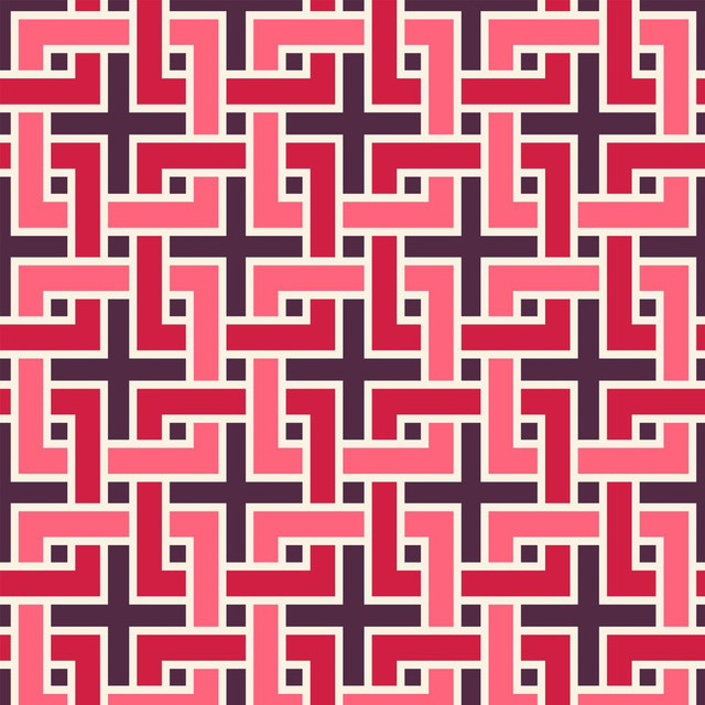 Manchurian Fret Plum by RM CoCo Fabric