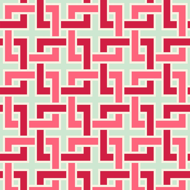 Manchurian Fret Celadon by RM CoCo Fabric