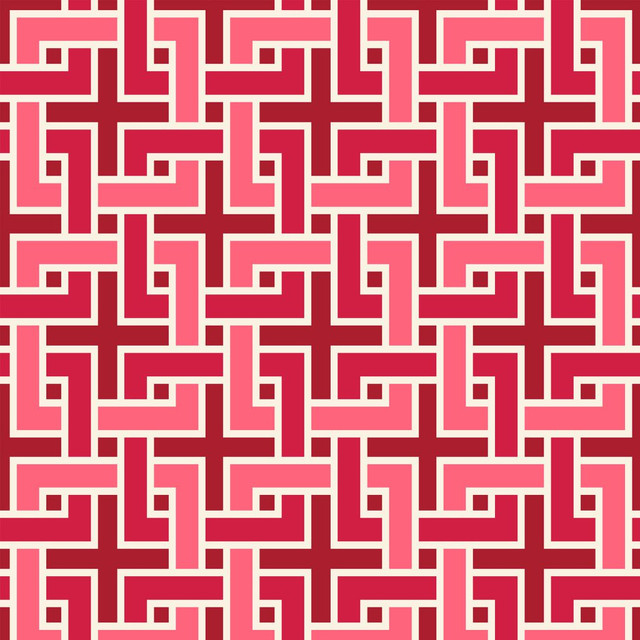 Manchurian Fret Maraschino by RM CoCo Fabric