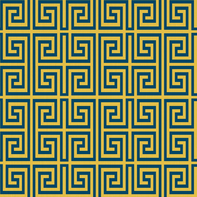 Emperor's Fret Cobalt by RM CoCo Fabric