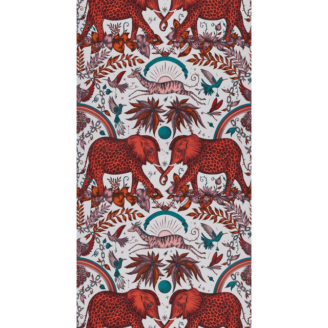 Zambezi Flame by Clarke And Clarke Wallcovering WILDERIE BY EMMA J SHIPLEY FOR C&C NON WOVEN - 100% United Kingdom Horizontal: 0 and Vertical: 18 21 - Fabric Carolina -
