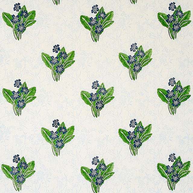 Primrose Hand Block Grass & Sky 179830 by Schumacher Fabric Molly Mahon 6.75" - Fabric Carolina - Primrose Hand Block Grass & Sky 179830 by Schumacher Fabric Molly Mahon 6.75" - Fabric Carolina -