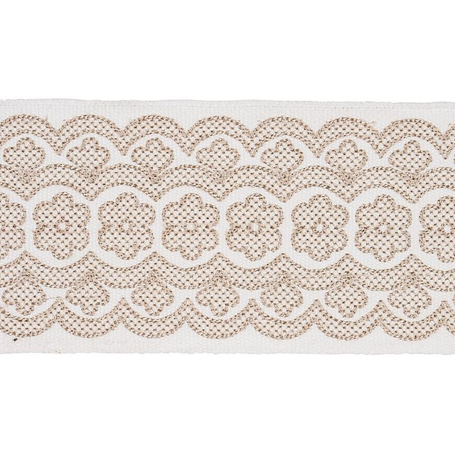 Astrid Embroidered Tape Natural 80440 by Schumacher Trim New Traditional 2.5" - Fabric Carolina - Astrid Embroidered Tape Natural 80440 by Schumacher Trim New Traditional 2.5" - Fabric Carolina -