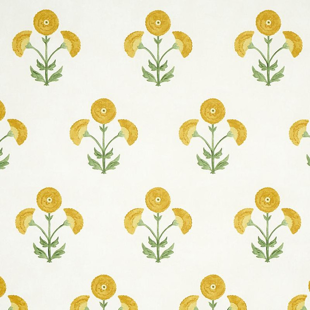 Saranda Flower Marigold 5012411 by Schumacher Wallpaper Perennial Favorites 27.0" - Fabric Carolina - Saranda Flower Marigold 5012411 by Schumacher Wallpaper Perennial Favorites 27.0" - Fabric Carolina -