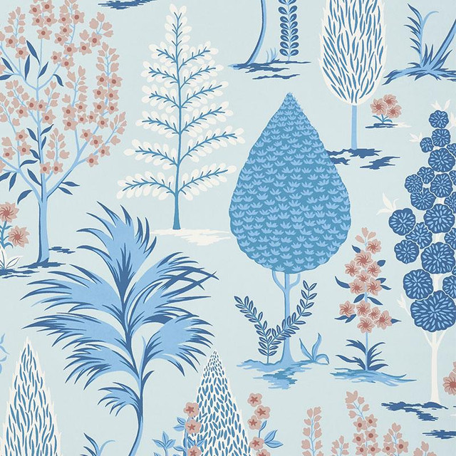 Pandora Delft & Rose 5009960 by Schumacher Wallpaper Palampore 13.5" - Fabric Carolina - Pandora Delft & Rose 5009960 by Schumacher Wallpaper Palampore 13.5" - Fabric Carolina -