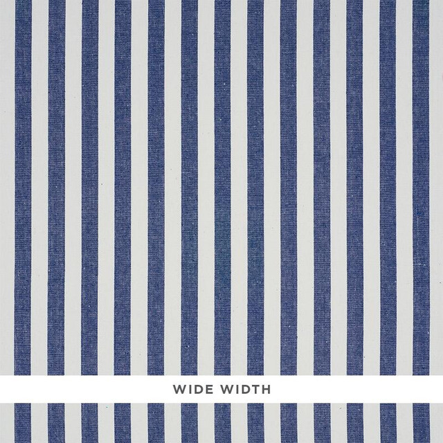 Linen Stripe Indigo 5010254 by Schumacher Wallpaper Down To Earth Textured Wallcovering 2.12" - Fabric Carolina -