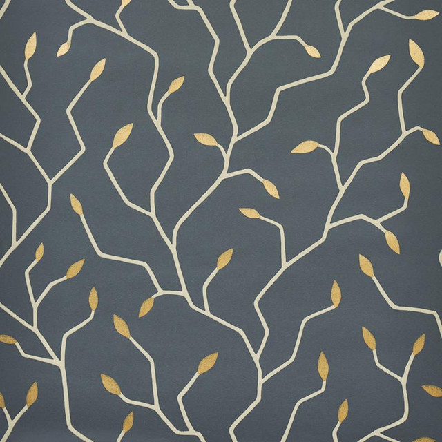 Cymbeline Charcoal & Gold 5011382 by Schumacher Wallpaper Misterioso 27.0" - Fabric Carolina - Cymbeline Charcoal & Gold 5011382 by Schumacher Wallpaper Misterioso 27.0" - Fabric Carolina -