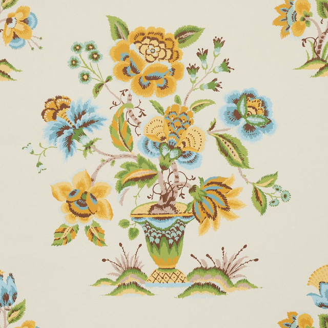 Ashford Ochre & Sky 5013182 by Schumacher Wallpaper Schumacher Classics 54.5" - Fabric Carolina - Ashford Ochre & Sky 5013182 by Schumacher Wallpaper Schumacher Classics 54.5" - Fabric Carolina -