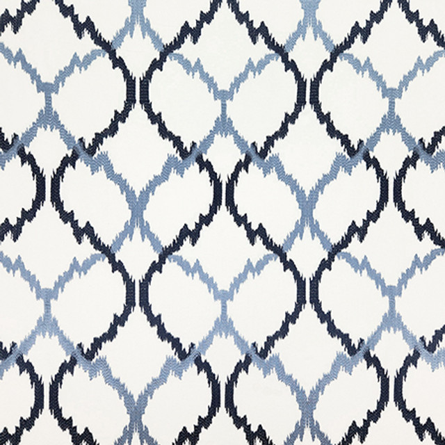 Larger Picture Indigo by Carole Fabric Dawn & Dusk Base: 100% Cotton, Embr: 78% Cotton, 22% Viscose India N/A 15 1/4" V, 6 1/2" H HD 50"  - Fabric Carolina -