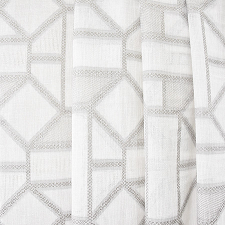 Into View Gray by Carole Fabric Sheer Luxury 100% Polyester TURKEY N/A 5 7/8" V, 15 1/8" H 118"  - Fabric Carolina -
