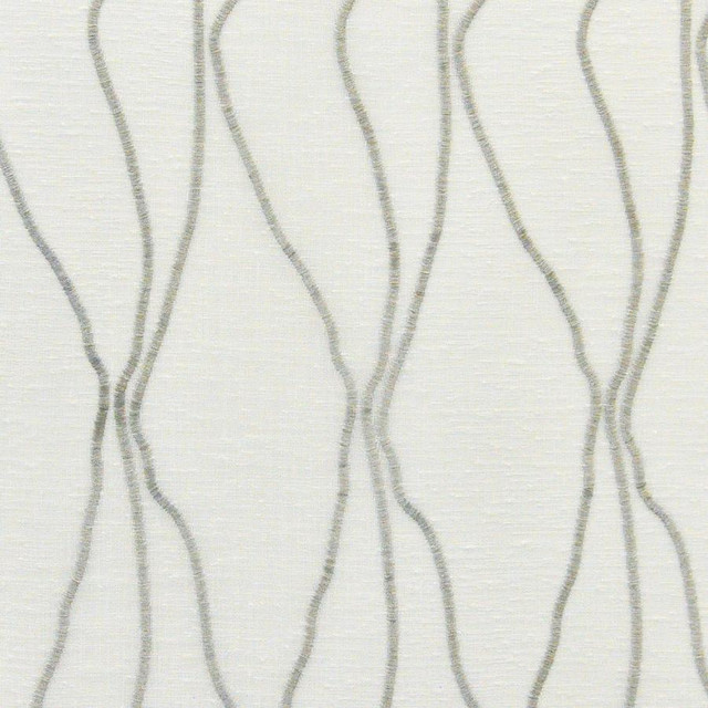 Delos # 511 Concrete by Maxwell Fabric Sheer Paths 100% POLYESTER TURKEY V-17.75" H-4.25" 118" EMB. WIDTH 110" - Fabric Carolina -