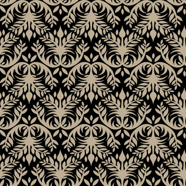 Double Dutch Damask Reversal Black Walnut by RM CoCo Fabric