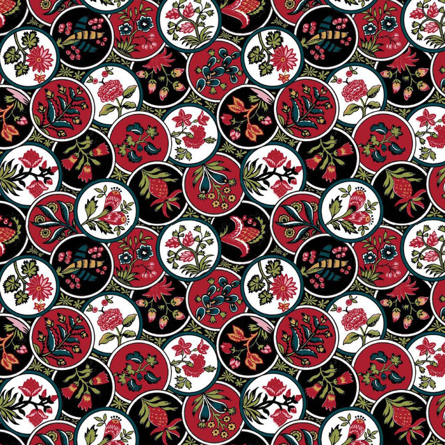 Cloisonné Black Jewel by RM CoCo Fabric