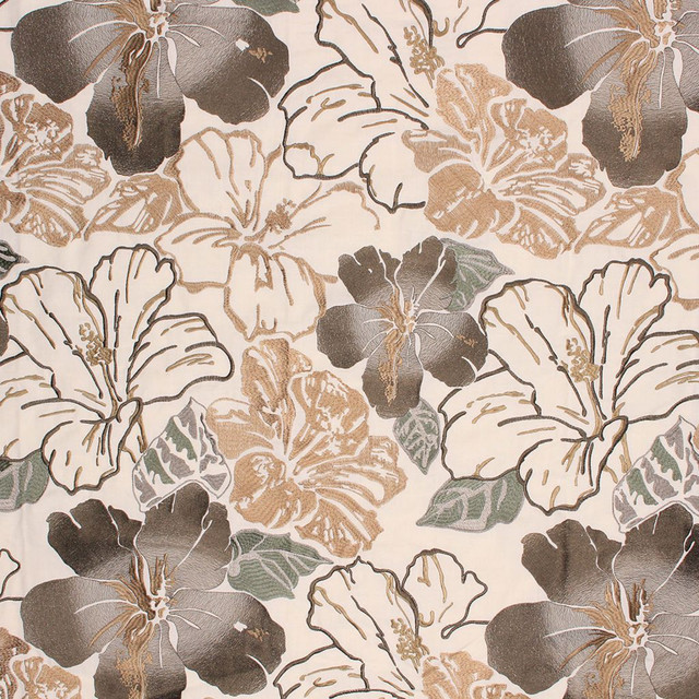 Floral Splendor Café au Lait by RM CoCo Fabric