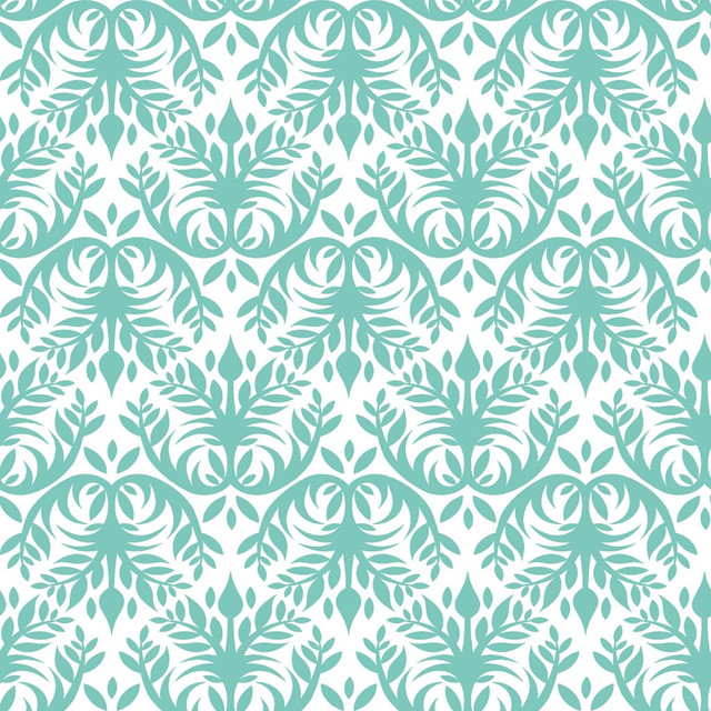 Double Dutch Damask Frosted Jade by RM CoCo Fabric