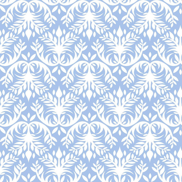 Double Dutch Damask Reversal French Blue by RM CoCo Fabric