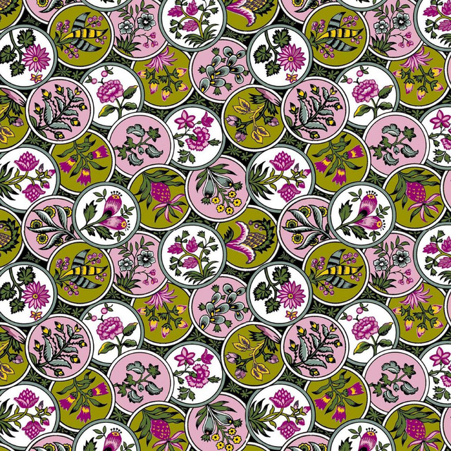 Cloisonné Peony by RM CoCo Fabric