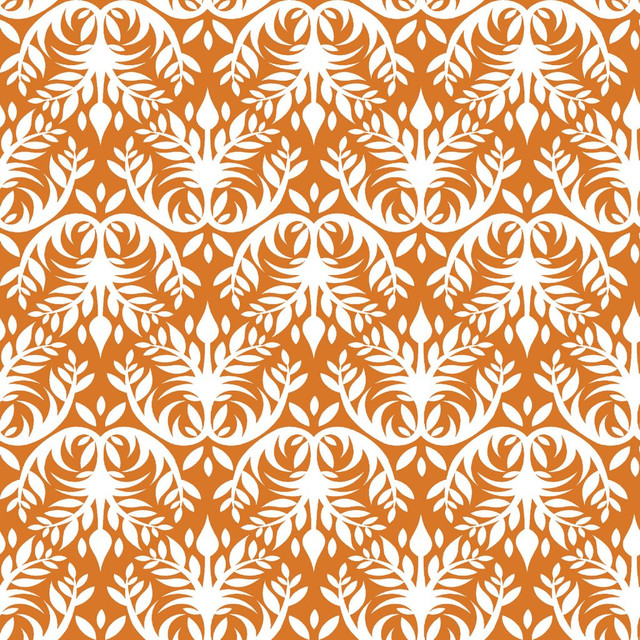 Double Dutch Damask Reversal Orange Slice by RM CoCo Fabric