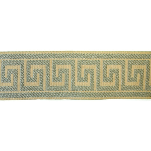 Greek Key - Mist by Europatex Fabric Tapes Decor 100% Polyester China See Sample Horizontal: N/A and Vertical: N/A 2.50 inches  - Fabric Carolina -