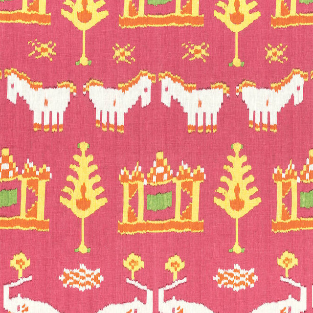 Kingdom Parade Pink F910640 by Thibaut Fabric Thibaut Fabric Kingdom Parade Pink F910640Fabric Ceylon Fabric 100% Linen THAILAND </p><p>Repeat: V: 35.5 54 - Fabric Carolina -