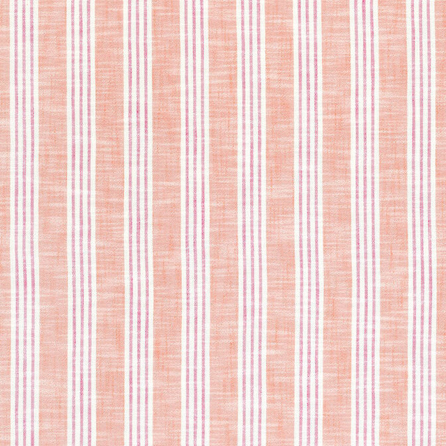 Southport Stripe Coral and Peony W73491 by Thibaut Fabric Thibaut Fabric Southport Stripe Coral and Peony W73491Fabric Landmark 95% Polyester, 5% Olefin (UV) U.S.A. </p><p>Repeat: V: 3.5 54 - Fabric Carolina -