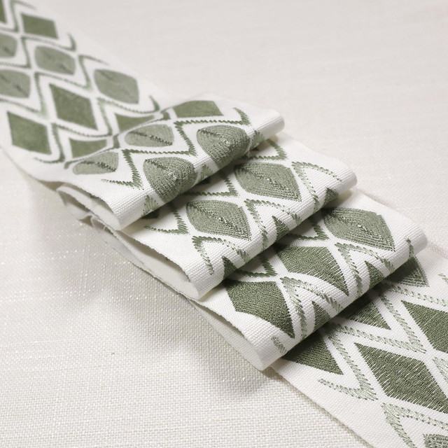 Ikata Emb Tape Thyme by Magnolia Trim - 100% Cotton, Emb Viscose India Horizontal: and Vertical: 4 - Fabric Carolina - Ikata Emb Tape Thyme by Magnolia Trim - 100% Cotton, Emb Viscose India Horizontal: and Vertical: 4 - Fabric Carolina -