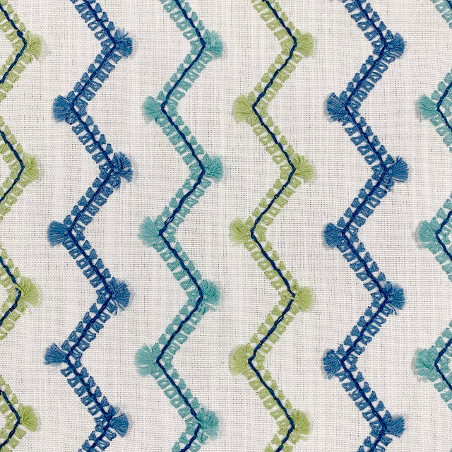 Zag Oceanic by Magnolia Fabric - Base: 100% Polyester Emb: 100% Cotton India 5000 Horizontal: 4.50" and Vertical: 2" 53" - Fabric Carolina - Zag Oceanic by Magnolia Fabric - Base: 100% Polyester Emb: 100% Cotton India 5000 Horizontal: 4.50" and Vertical: 2" 53" - Fabric Carolina -