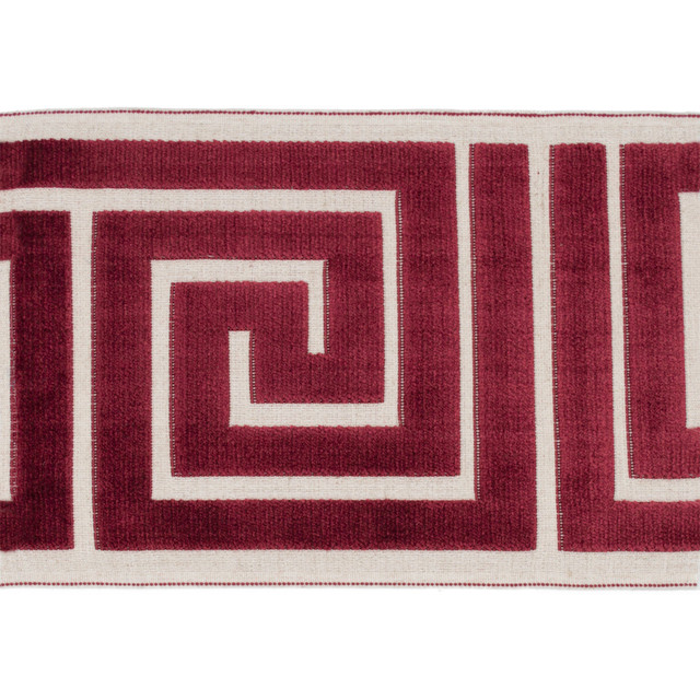 Sidewinder Tape Crimson by Magnolia Trim - 58% Rayon, 31% Poly, 11% Linen China Horizontal: and Vertical: 13.5 7 - Fabric Carolina -