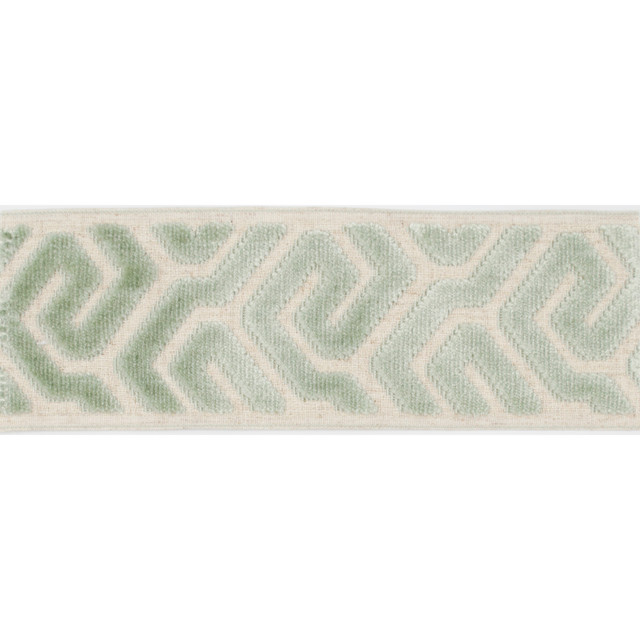 Sutton Tape Sea Green by Magnolia Trim - 58% Rayon, 31% Poly, 11% Linen China Horizontal: and Vertical: 3.5 - Fabric Carolina -