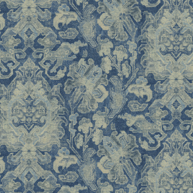 Carpet Bag Indigo 682512 by WAVERLY Fabric - 80% cotton, 20% linen China 51000 Horizontal: 13.5 and Vertical: 12.62 54 - Fabric Carolina -