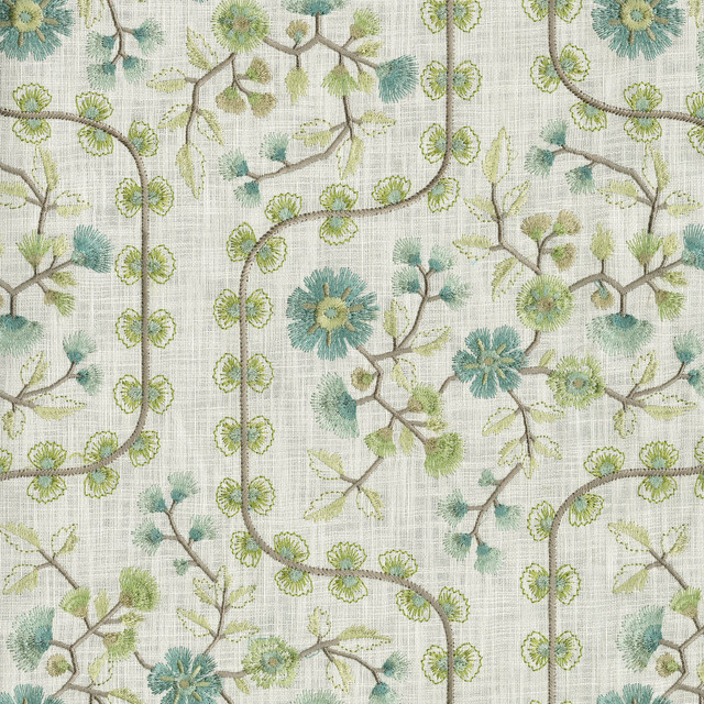 Flower Shower Emb. Spring 471142 by P/K LIFESTYLES Fabric - Base: 100% cotton / Emb 100% rayon India 51000 Horizontal: 13 and Vertical: 15.25 56 - Fabric Carolina -