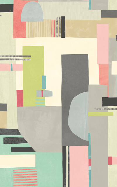 Rhodes Pastel Blocs Wallpaper by ohpopsi Concept Covers about 54.2 square feet 19.7-in by 33-ft long roll Unpasted 31.5 - Fabric Carolina - Rhodes Pastel Blocs Wallpaper by ohpopsi Concept Covers about 54.2 square feet 19.7-in by 33-ft long roll Unpasted 31.5 - Fabric Carolina -