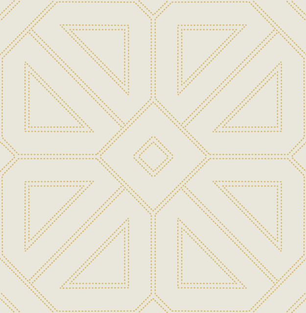 Voltaire Gold Beaded Geometric Wallpaper by A-Street Prints Daylight Covers about 56.4 square feet 20.5-in by 33-ft long roll Unpasted 21 - Fabric Carolina -