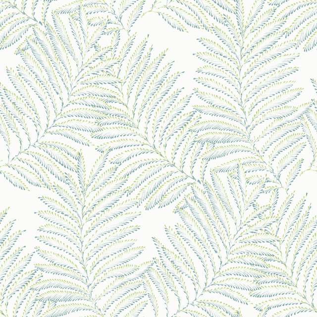 Finnley Green Inked Fern Wallpaper by A-Street Prints Daylight Covers about 56.4 square feet 20.5-in by 33-ft long roll Unpasted 21 - Fabric Carolina -