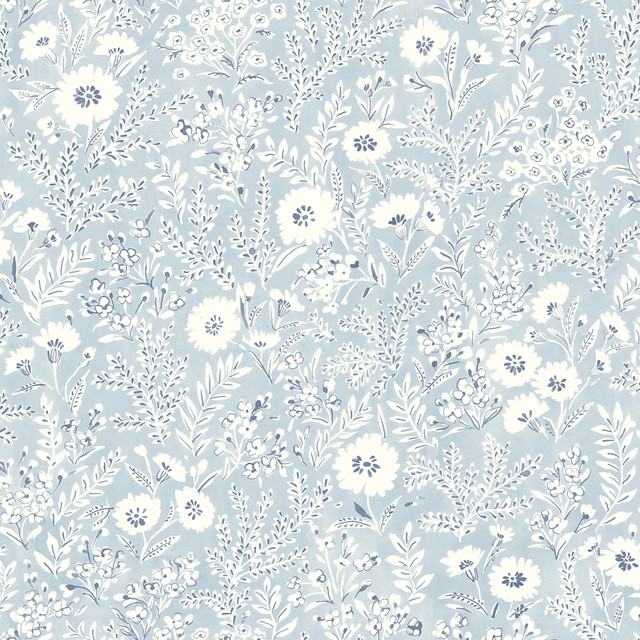Agathon Light Blue Floral Wallpaper by Chesapeake Delphine Covers about 56.4 square feet 20.5-in by 33-ft long roll Prepasted 20.5 - Fabric Carolina - Agathon Light Blue Floral Wallpaper by Chesapeake Delphine Covers about 56.4 square feet 20.5-in by 33-ft long roll Prepasted 20.5 - Fabric Carolina -
