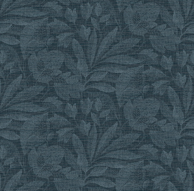 Lei Navy Etched Leaves Wallpaper by A-Street Prints Dimensions Covers about 60.8 square feet 27-in by 27-ft long roll Unpasted 27 - Fabric Carolina - Lei Navy Etched Leaves Wallpaper by A-Street Prints Dimensions Covers about 60.8 square feet 27-in by 27-ft long roll Unpasted 27 - Fabric Carolina -