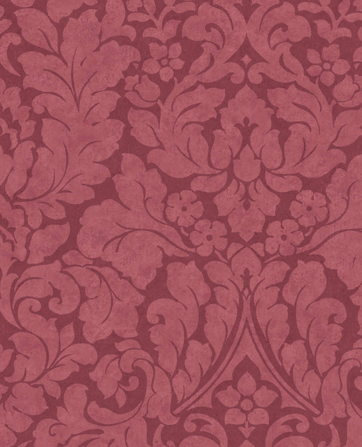 Arvid Maroon Damask Wallpaper by Eijffinger Eijffinger Web Only Covers about 73.7 square feet 26.8-in by 33-ft long roll Unpasted 25.2 - Fabric Carolina - Arvid Maroon Damask Wallpaper by Eijffinger Eijffinger Web Only Covers about 73.7 square feet 26.8-in by 33-ft long roll Unpasted 25.2 - Fabric Carolina -