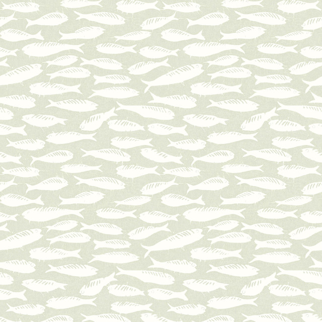 Nunkie Sage Sardine Wallpaper by Chesapeake Flora & Fauna Covers about 56.4 square feet 20.5-in by 33-ft long roll Prepasted 10.5 - Fabric Carolina - Nunkie Sage Sardine Wallpaper by Chesapeake Flora & Fauna Covers about 56.4 square feet 20.5-in by 33-ft long roll Prepasted 10.5 - Fabric Carolina -