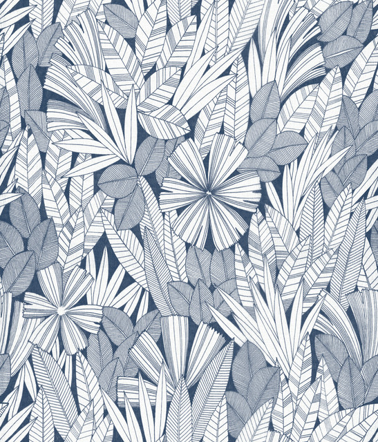 Bannon Blue Leaves Wallpaper by A-Street Prints Happy Covers about 56.4 square feet 20.5-in by 33-ft long roll Unpasted 24 - Fabric Carolina - Bannon Blue Leaves Wallpaper by A-Street Prints Happy Covers about 56.4 square feet 20.5-in by 33-ft long roll Unpasted 24 - Fabric Carolina -