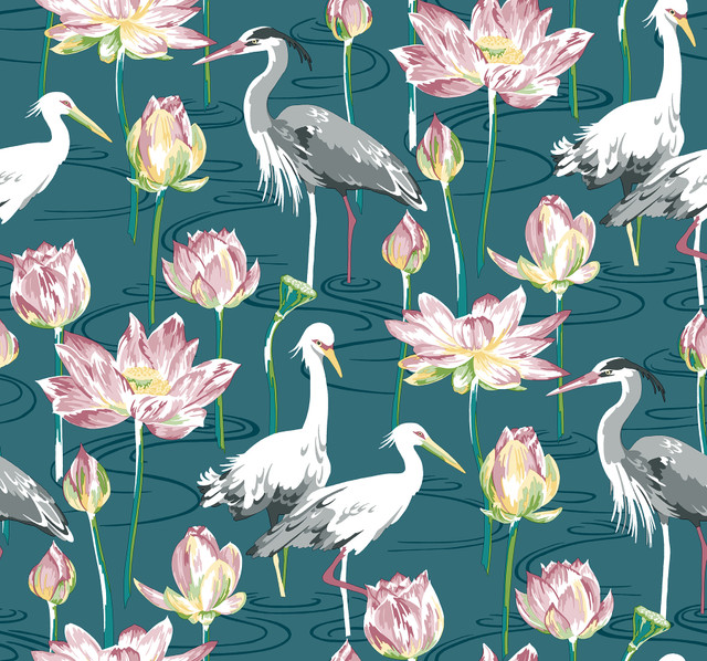 Barton Teal Heron Wallpaper by A-Street Prints Happy Covers about 60.8 square feet 27-in by 27-ft long roll Unpasted 25.25 - Fabric Carolina - Barton Teal Heron Wallpaper by A-Street Prints Happy Covers about 60.8 square feet 27-in by 27-ft long roll Unpasted 25.25 - Fabric Carolina -