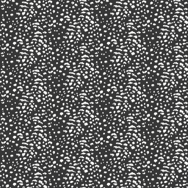 Ula Black Cheetah Spot Wallpaper by ohpopsi Wild Covers about 54.2 square feet 19.7-in by 33-ft long roll Unpasted 19.7 - Fabric Carolina -