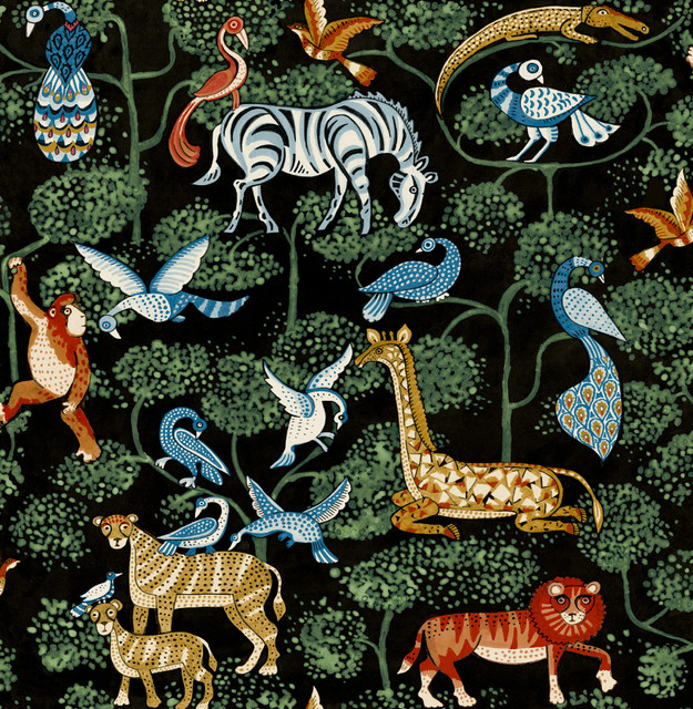 Rigby Multicolor Jungle Animals Wallpaper by A-Street Prints Whimsy Covers about 56.4 square feet 20.5-in by 33-ft long roll Unpasted 10.4 - Fabric Carolina - Rigby Multicolor Jungle Animals Wallpaper by A-Street Prints Whimsy Covers about 56.4 square feet 20.5-in by 33-ft long roll Unpasted 10.4 - Fabric Carolina -