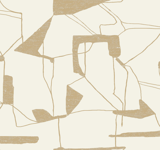 Abstract Geo Cream & Gold Wallpaper by Antonina Vella Antonina Vella Modern Metals Second Edition Covers about 60.5 square feet 27-in by 26.9-ft long roll Unpasted 25.2 - Fabric Carolina - Abstract Geo Cream & Gold Wallpaper by Antonina Vella Antonina Vella Modern Metals Second Edition Covers about 60.5 square feet 27-in by 26.9-ft long roll Unpasted 25.2 - Fabric Carolina -