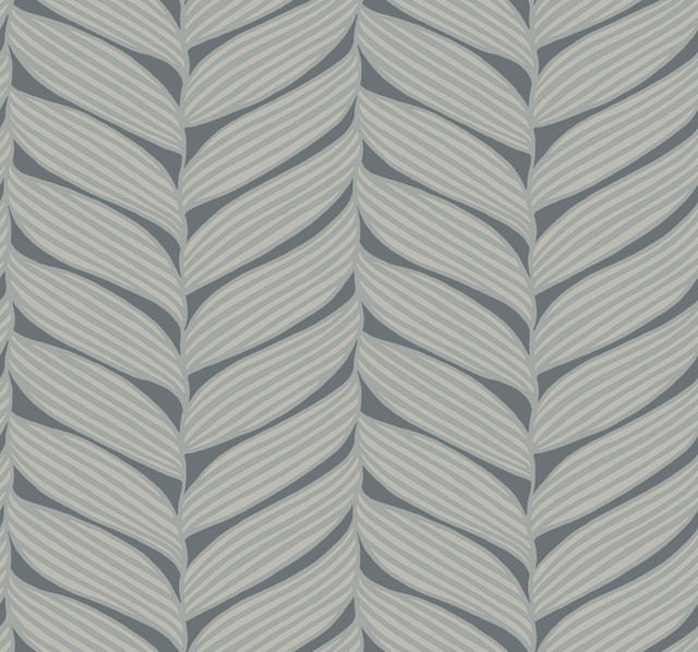 Luminous Leaves Charcoal & Silver Wallpaper by Antonina Vella Antonina Vella Modern Metals Second Edition Covers about 60.5 square feet 27-in by 26.9-ft long roll Unpasted 12.6 - Fabric Carolina - Luminous Leaves Charcoal & Silver Wallpaper by Antonina Vella Antonina Vella Modern Metals Second Edition Covers about 60.5 square feet 27-in by 26.9-ft long roll Unpasted 12.6 - Fabric Carolina -