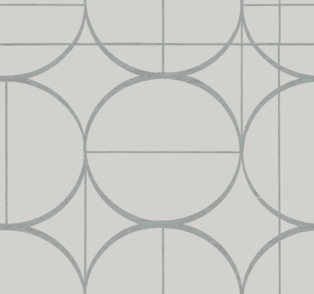 Sun Circles Fog & Silver Wallpaper by Antonina Vella Antonina Vella Modern Metals Second Edition Covers about 60.5 square feet 27-in by 26.9-ft long roll Unpasted 25.2 - Fabric Carolina - Sun Circles Fog & Silver Wallpaper by Antonina Vella Antonina Vella Modern Metals Second Edition Covers about 60.5 square feet 27-in by 26.9-ft long roll Unpasted 25.2 - Fabric Carolina -