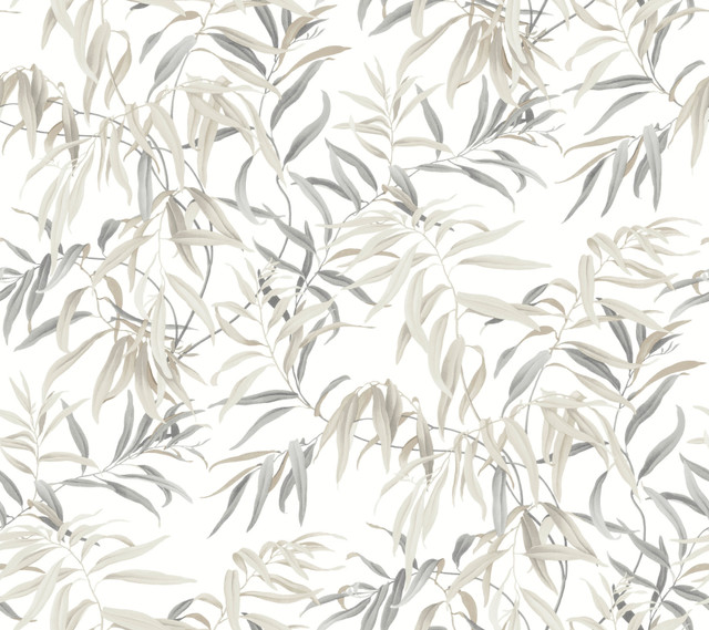 Willow Grove Sand Wallpaper by Inspired by Color Beige & Neutrals Covers about 60.8 square feet 27-in by 27-ft long roll Prepasted 24 - Fabric Carolina -
