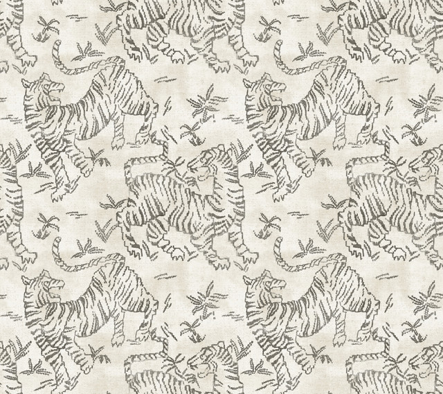 Orly Tigers White Wallpaper by Lemieux et Cie Lemieux et Cie Signature Covers about 60.8 square feet 27-in by 27-ft long roll Unpasted 24 - Fabric Carolina - Orly Tigers White Wallpaper by Lemieux et Cie Lemieux et Cie Signature Covers about 60.8 square feet 27-in by 27-ft long roll Unpasted 24 - Fabric Carolina -