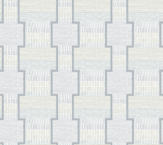 La Broderie Sky Blue Wallpaper by Lemieux et Cie Lemieux et Cie Signature Covers about 60.8 square feet 27-in by 27-ft long roll Unpasted 24 - Fabric Carolina -