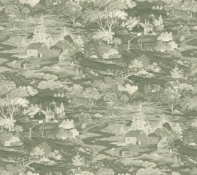 Homestead Green & Off White Wallpaper by Magnolia Home Magnolia Home Covers about 60.8 square feet 27-in by 27-ft long roll Prepasted 24 - Fabric Carolina - Homestead Green & Off White Wallpaper by Magnolia Home Magnolia Home Covers about 60.8 square feet 27-in by 27-ft long roll Prepasted 24 - Fabric Carolina -